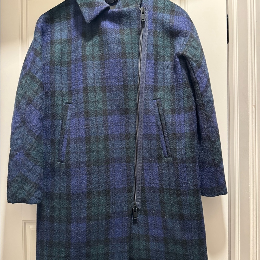 J. Crew Black Watch Plaid Coat 2P